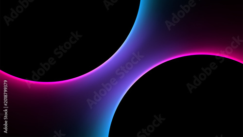 Abstract Glowing Neon Curve Background, Vector Illustration