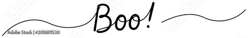 Photos Boo Halloween Typography with Continuous Line for Scary Holiday Decoration