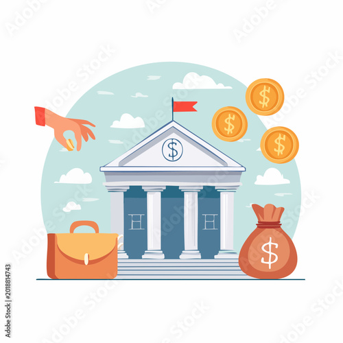 Bild auf Leinwand Financial Investment and Savings Concept
