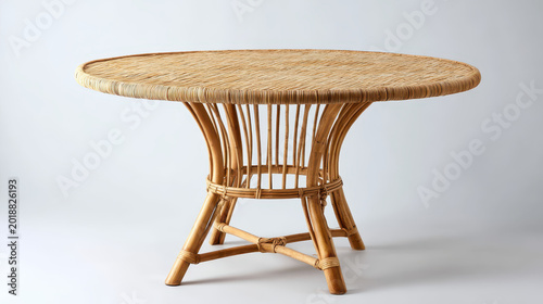 Natural Rattan Dining Table Background Eco Friendly Decor