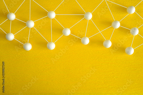 Fotografía network structure with connected people, showing teamwork capabilities,collabora