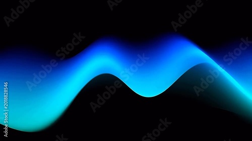 Blue wave light on black background