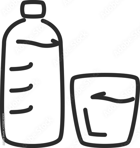 Mineral Water Bottle Logotype Outline Icon