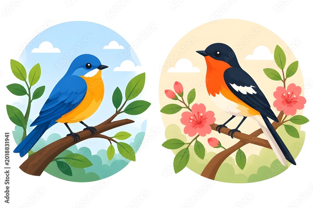 Obraz premium birds on a branch
