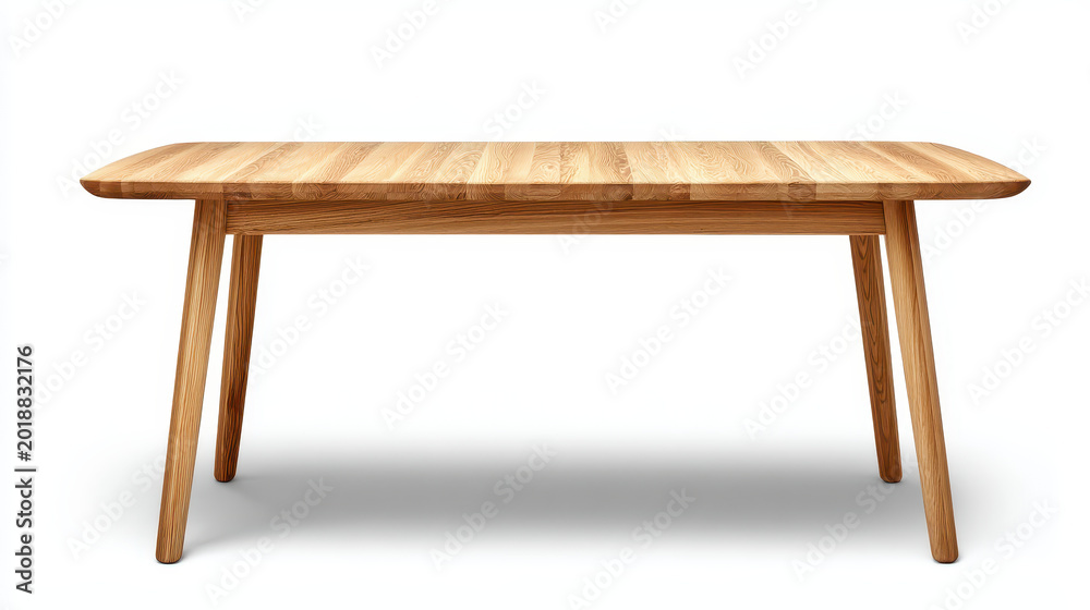 Fototapeta premium Aesthetic Scandinavian Wooden Table Flat Lay Template