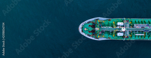 Aerial view oil and gas tanker ship freight shipping oil and gas, Global business freight shipping import export logistic transportation oil and gas product tanker ship, Sea freight oil product tanker