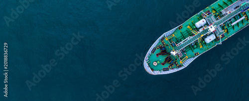 Aerial view oil and gas tanker ship freight shipping oil and gas, Global business freight shipping import export logistic transportation oil and gas product tanker ship, Sea freight oil product tanker