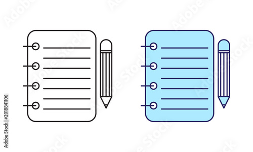 MONTESSORI LEARNING ICONS Notebook and Pencil - Education and Creativity