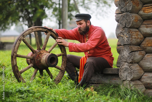 Obraz na plátně Traditional Slavic rituals in the rustic style