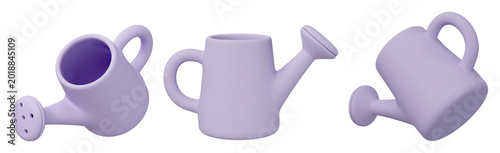 Fotografija Watering can sprinkler gardening plant care growth sustainable 3d clay pastel la