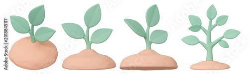 Quadro su tela Plant sprout seedling leaf soil growth startup investment business eco collation
