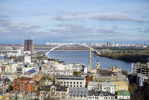 Canvastavla Dnipro river in the city of Kyiv