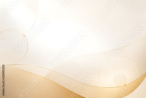 Abstract golden wave pattern with circular shapes elegant background