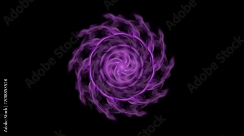 Glowing Purple Magical Vortex Swirling in Dark Space