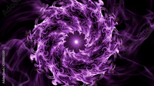 Purple Energy Vortex Swirling on Black Background