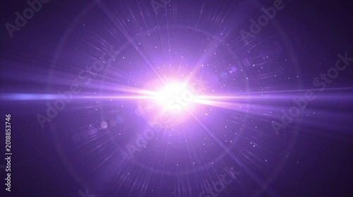 Bright Purple Optical Lens Flare with Moving Particles