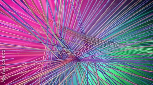 Dynamic abstract light streaks radiating in vibrant neon colors