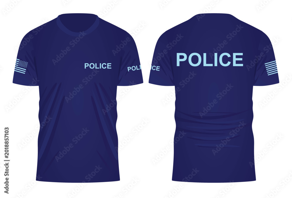 Naklejka premium Police short sleeve t shirt. vector illustration