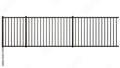Εκτύπωση καμβά Tall vertical black metal fence panels creating secure perimeter boundary modern industrial outdoor security barrier