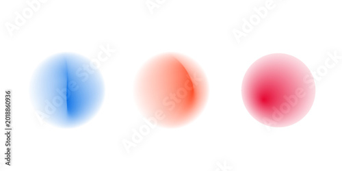 Set color circle gradient noise gradation. Abstract colorful watercolor blur mesh on isolated transparent background. Circle shape png