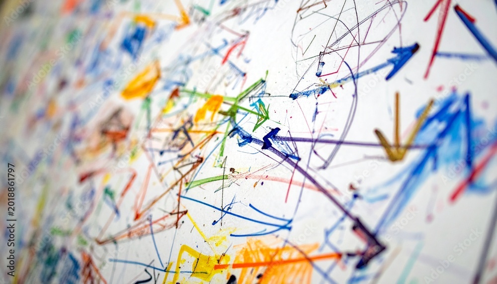 Naklejka premium Abstract Art - A Colorful Exploration of Lines and Arrows.