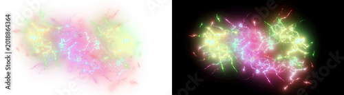 Fotografie PNG image of Vibrant neon energy blast with glowing particles, colorful magic sp