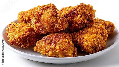 Crispy Delight: A mouthwatering plate of golden-brown fried chicken pieces, capturing the irresistible textures and flavors of a classic dish.