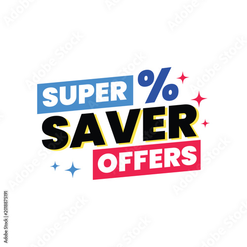 Super saver offers products icon label design vector