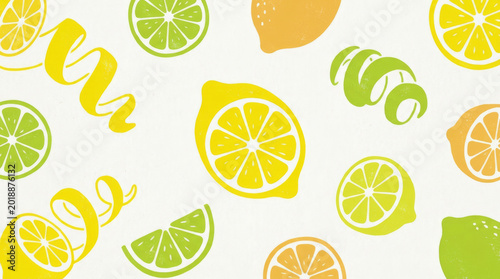 Bright Citrus Fruits in Vibrant Colors Create A Fresh Summery Vibe Perfect for Food-related Designs Concept Eco System