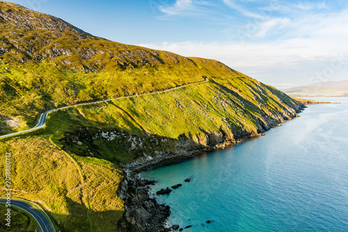 Canvastavla Eastward view from Keem Bay on Achill Island, County Mayo, Ireland, along the rugged Atlantic coast