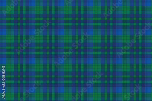 Vector illustration of blue green plaid pattern