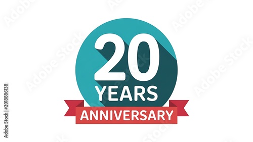 20th anniversary logo, celebration badge, 20 years anniversary emblem, commemorative icon