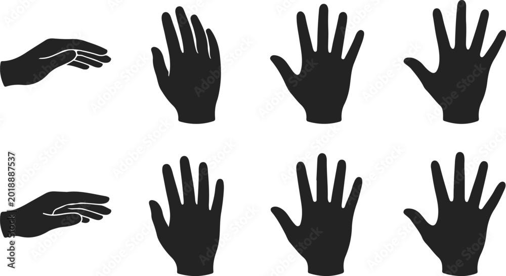 Obraz premium Hand silhouettes in various poses