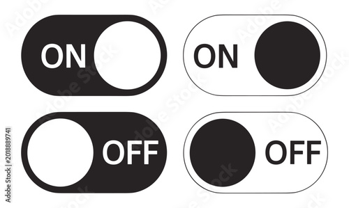 Foto Minimal Toggle Interface Design: Rounded switch buttons with clean monochrome style