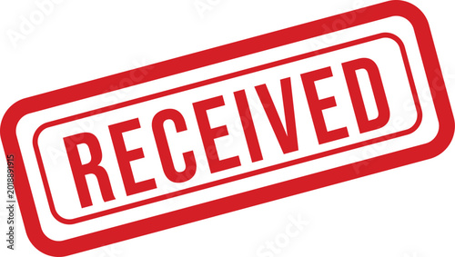 Tableau sur toile Red 'received' stamp illustration on a white background