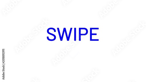 Blue swipe gesture icon with downward arrow on white background doodle animated 4k stock video