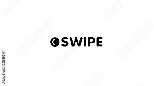 Swipe logo on a white background with a black circle and arrow doodle animated 4k stock video