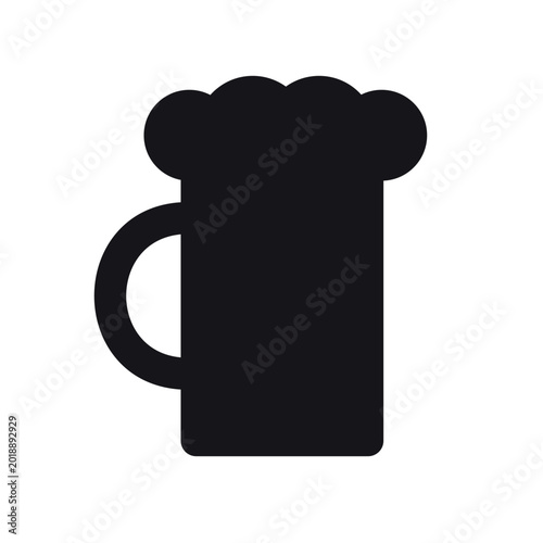 Vector flat beer mug silhouette isolated on white background