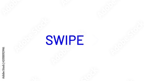Blue swipe right arrow symbol on a white background for navigation doodle animated 4k stock video