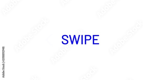 Blue swipe left arrow icon on white background for navigation purposes doodle animated 4k stock video
