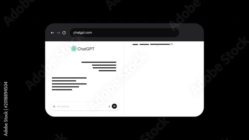 Animated 3D ChatGPT AI Code Generating for Browser Concept | Alpha channel