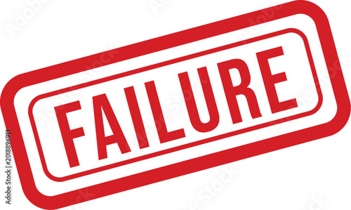 Fotografía Failure stamp a red rectangular seal with the word 'failure' printed inside
