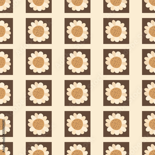 Seamless pattern with daisies. Print for textile, wallpaper, covers, surface. For fashion fabric. Modern style