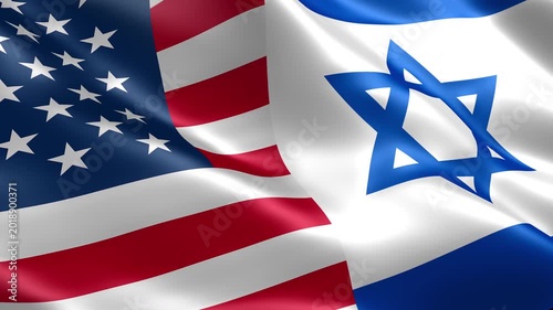 usa israel waving flags geopolitics defence alliance concept