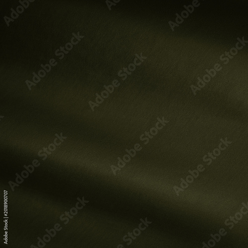 Black dark olive military khaki green fabric material texture background. Soft draped lines, folds.  Hunting security army outdoor  survival concept. Empty blank minimal design.