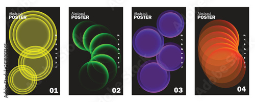 Cuadro en lienzo collections of colorful abstract gradient spheres poster background for creative