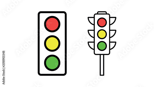Canvastavla Traffic Light Icon Vector Illustration