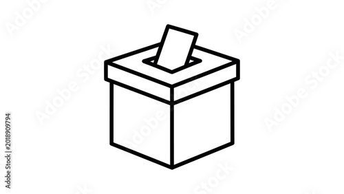 Ballot Box Line Icon Vector Design