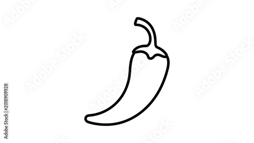 Chili Pepper Line Icon Vector Design
