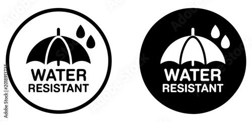 Foto waterproof resistant label icon vector